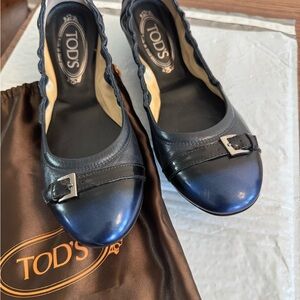 Tod's Women's Navy Leather Loafers